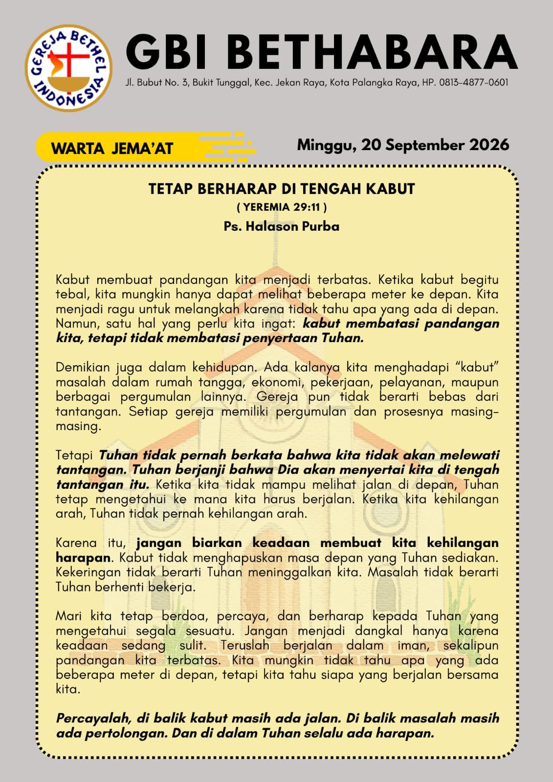 Tetap Berharap di Tengah Kabut