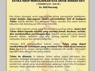 Ketika Hidup Mengajarkan Kita Untuk Rendah Hati