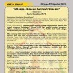 Berjaga-jagalah dan Waspadalah