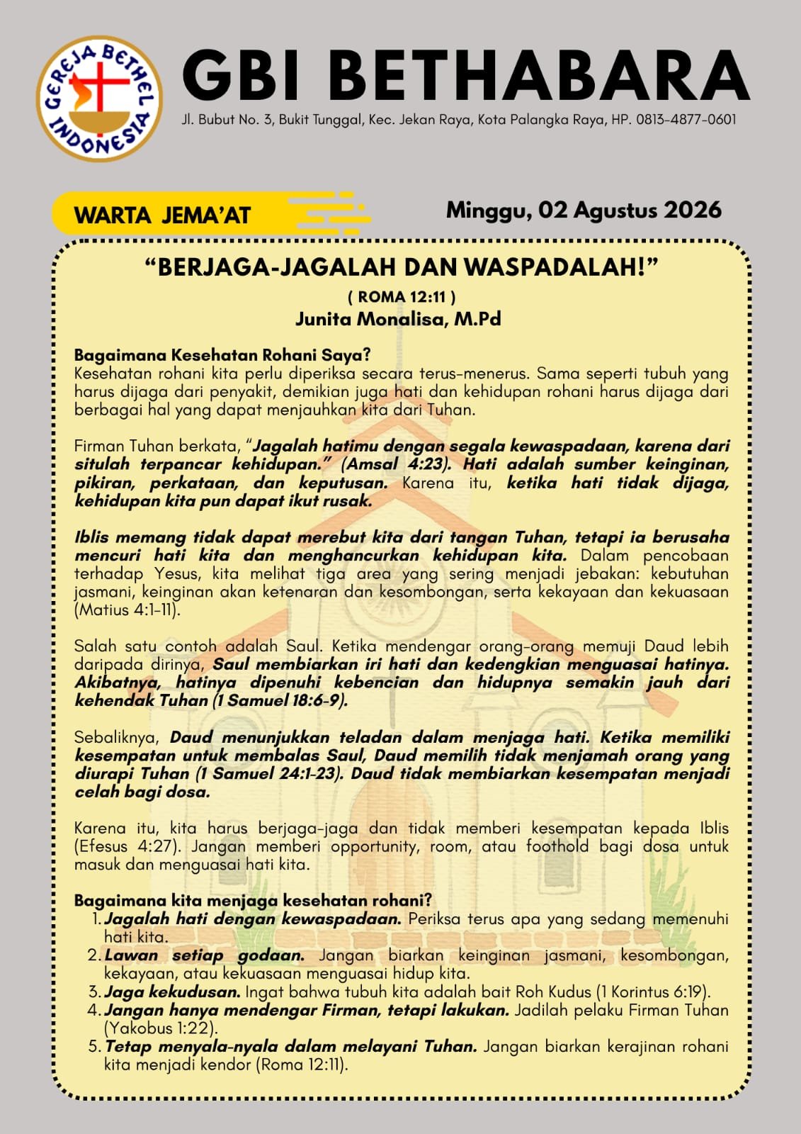 Berjaga-jagalah dan Waspadalah