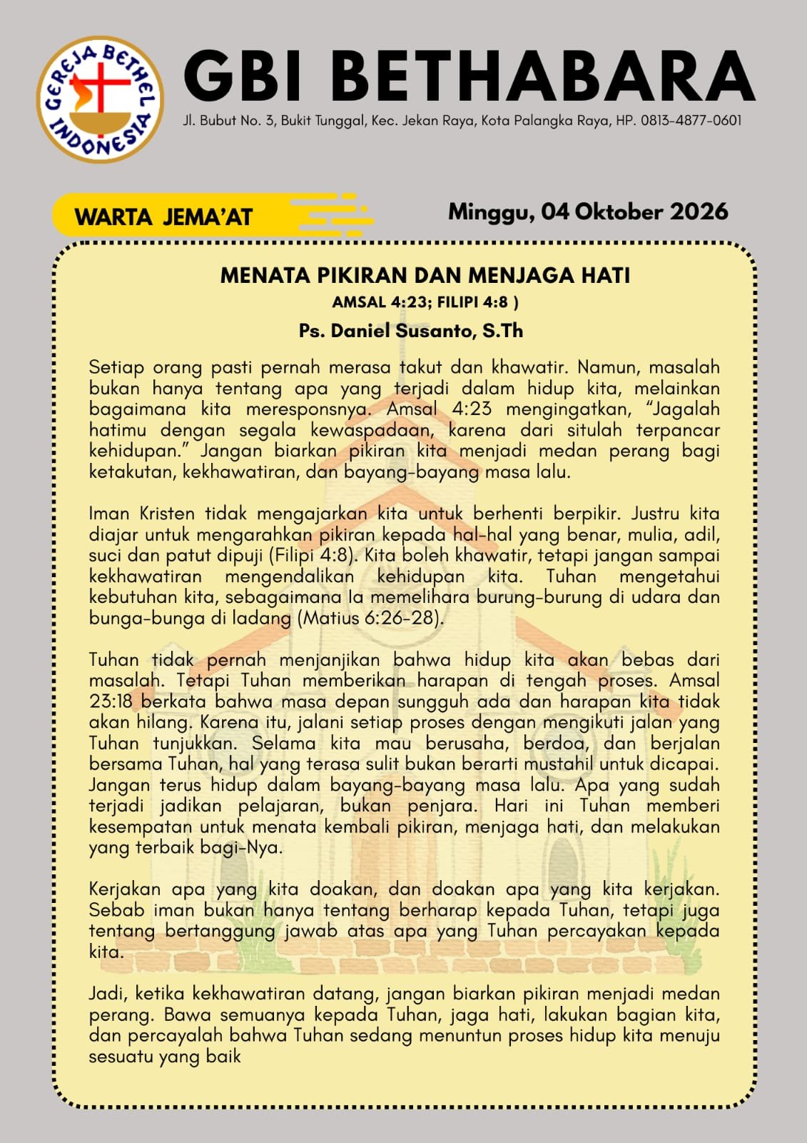 Menata Pikiran dan Menjaga Hati